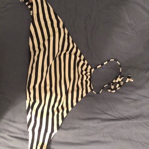 Striped swim suit.